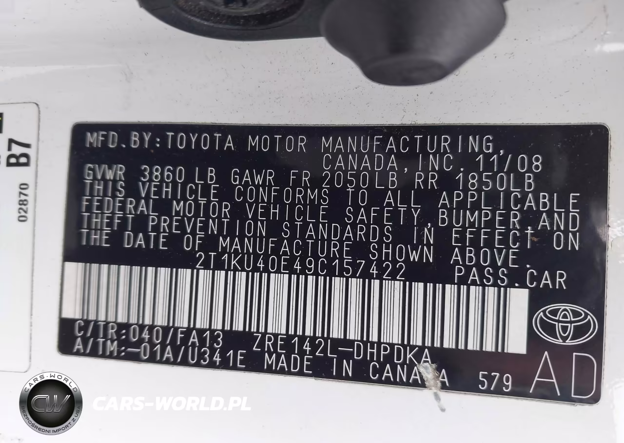 2009 Toyota Matrix VIN:2T1KU40E49C157422 - 9