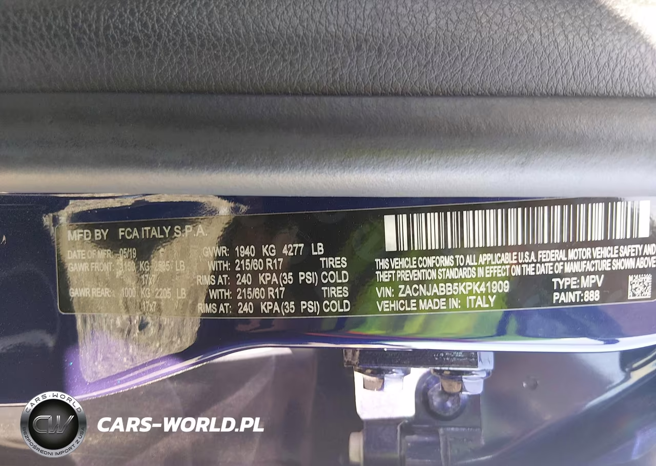 2019 Jeep Renegade Latitude Fwd VIN:ZACNJABB5KPK41909 - 9