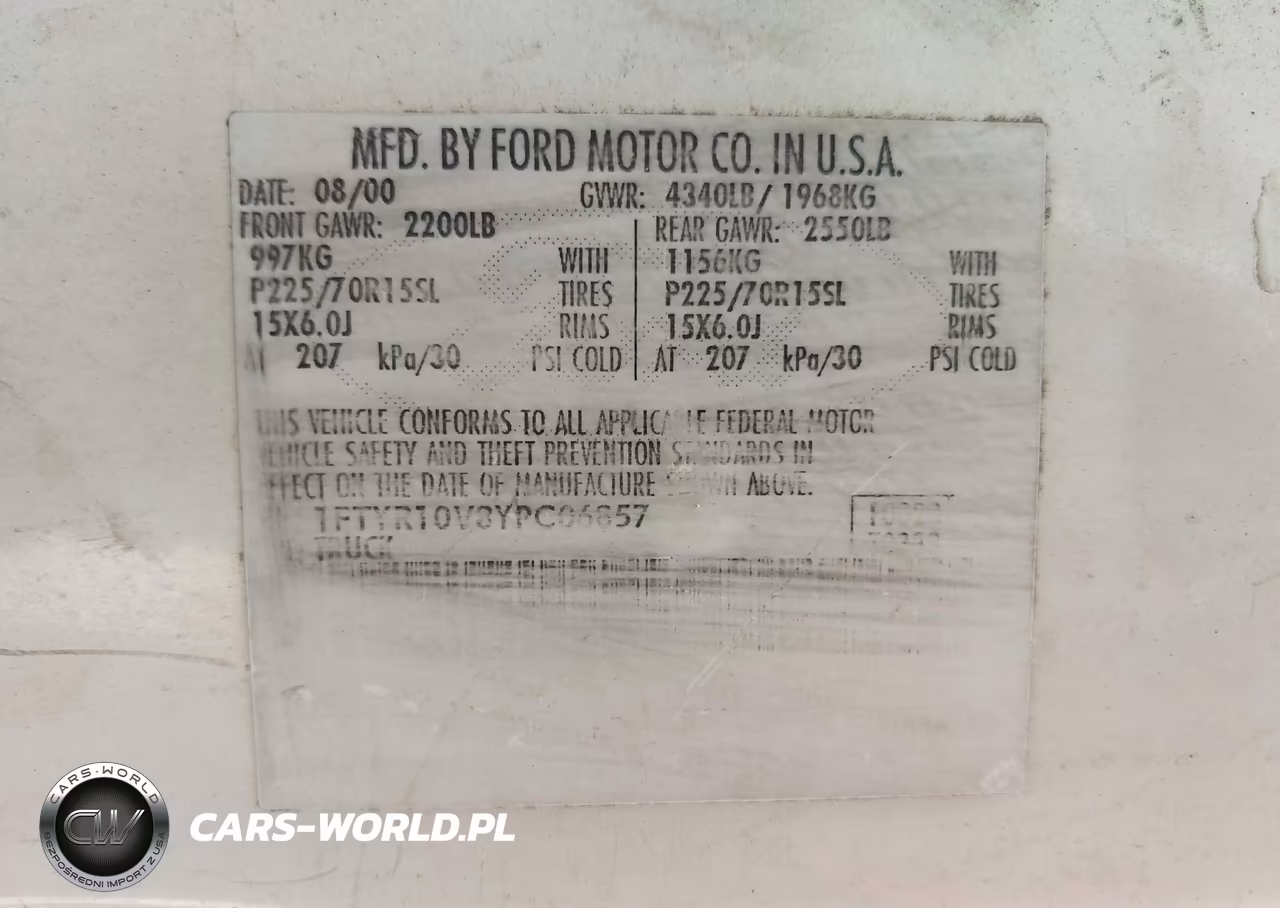 2000 Ford Ranger Xl-Xlt VIN:1FTYR10V8YPC06857 - 9