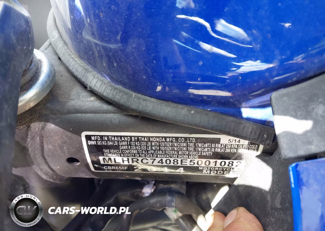 2014 Honda Cbr650 F VIN:MLHRC7408E5001082 - 10