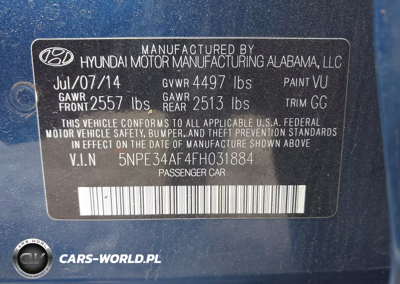 2015 Hyundai Sonata Sport VIN:5NPE34AF4FH031884 - 9