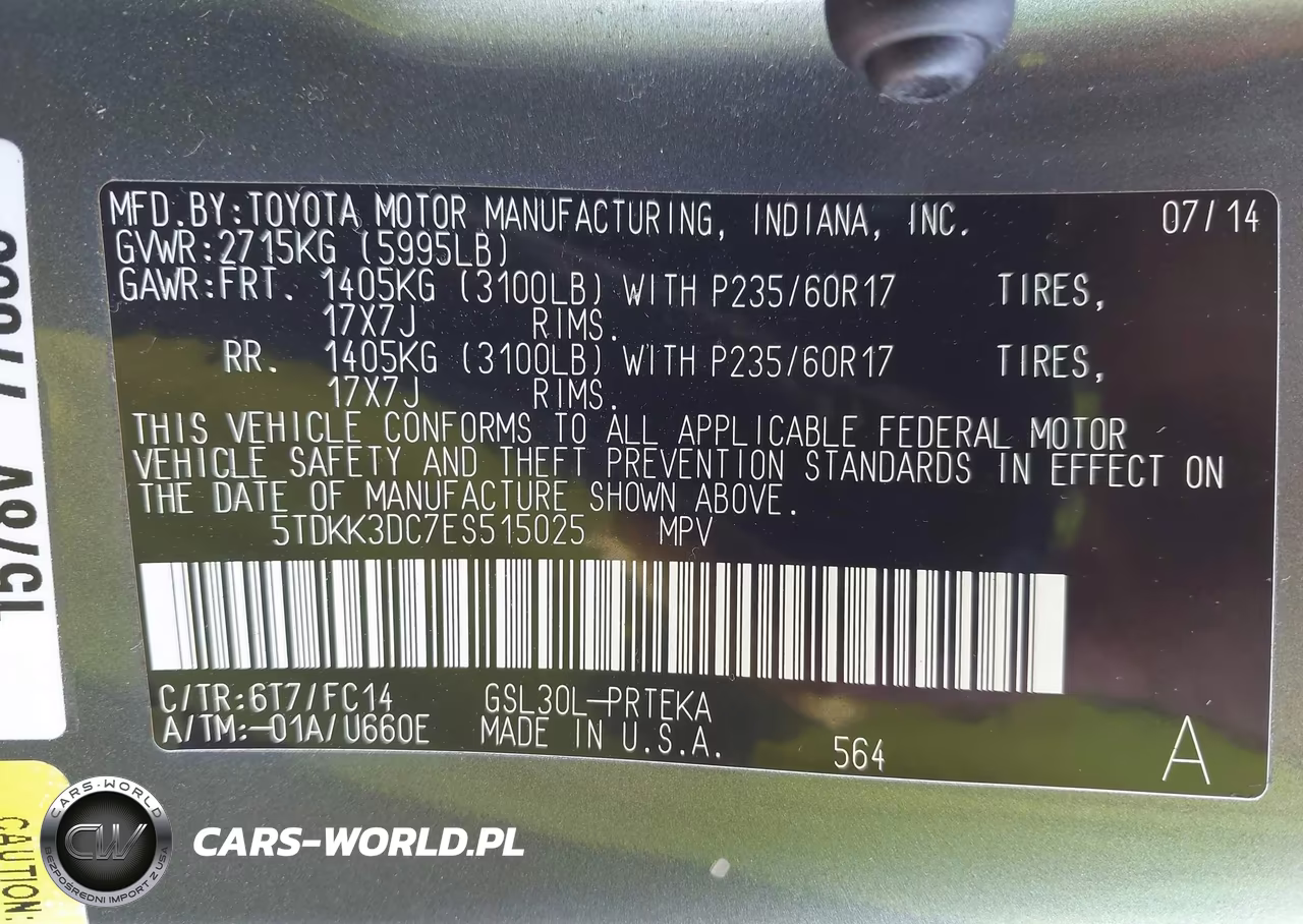 2014 Toyota Sienna Le V6 8 Passenger VIN:5TDKK3DC7ES515025 - 9