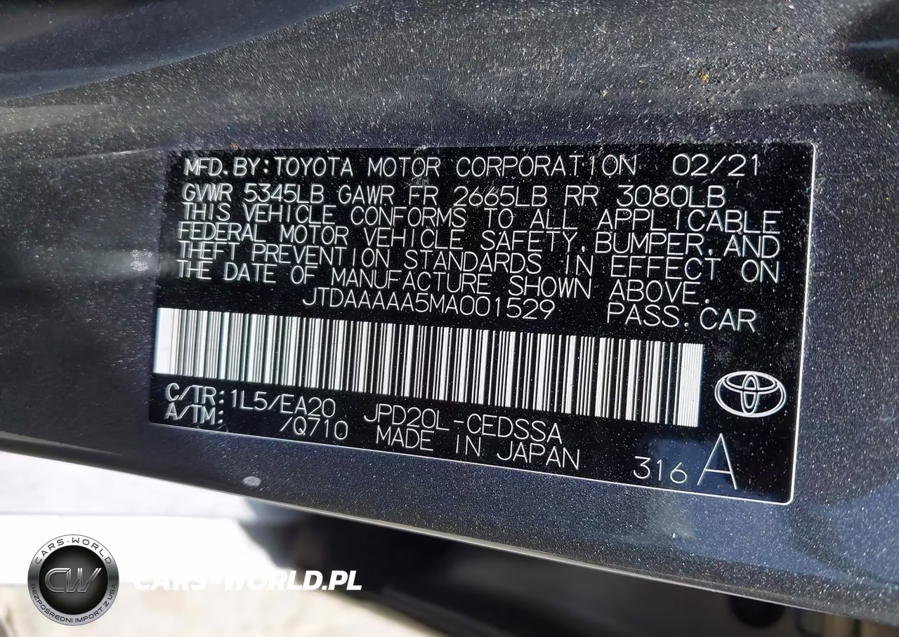 2021 Toyota Mirai Xle VIN:JTDAAAAA5MA001529 - 9