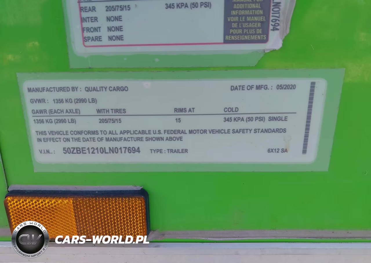 2020 Quality Quality Trailer VIN:50ZBE1210LN017694 - 9
