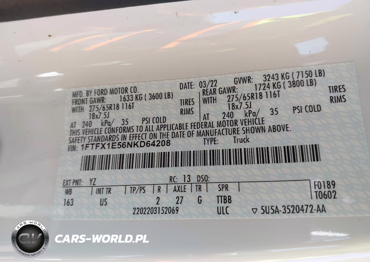 2022 Ford F-150 Xlt VIN:1FTFX1E56NKD64208 - 9