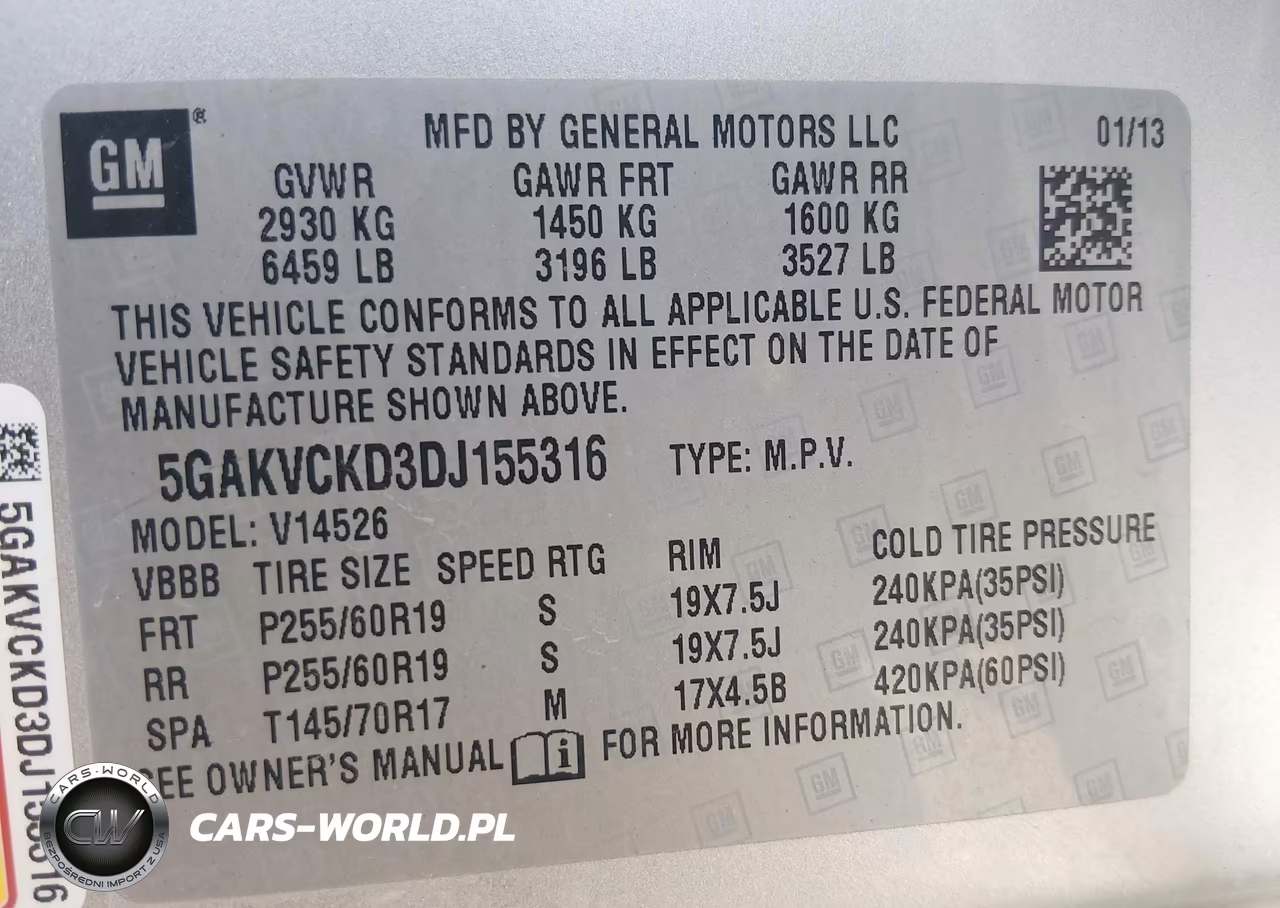 2013 Buick Enclave Leather VIN:5GAKVCKD3DJ155316 - 9