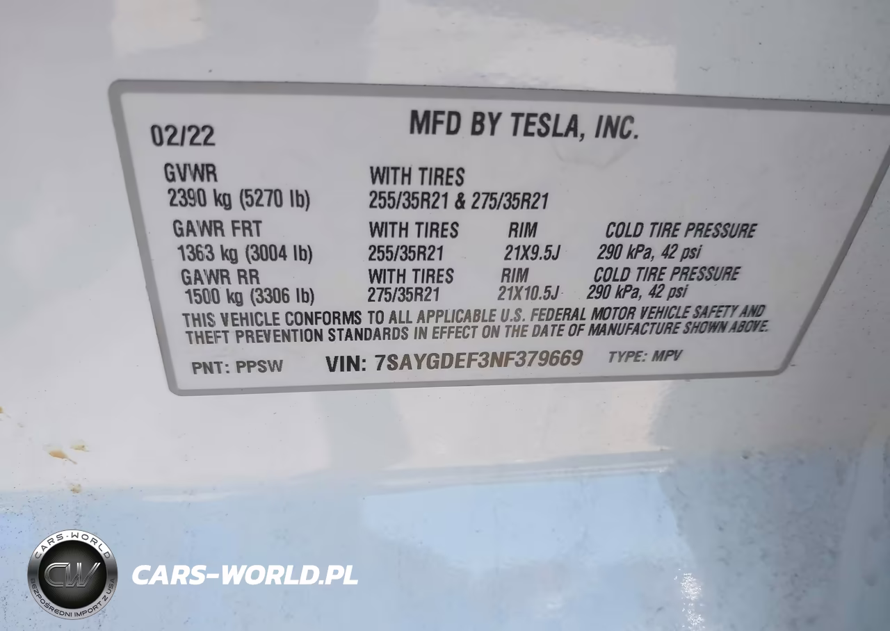 2022 Tesla Model Y Performance Dual Motor All-Wheel Drive VIN:7SAYGDEF3NF379669 - 9