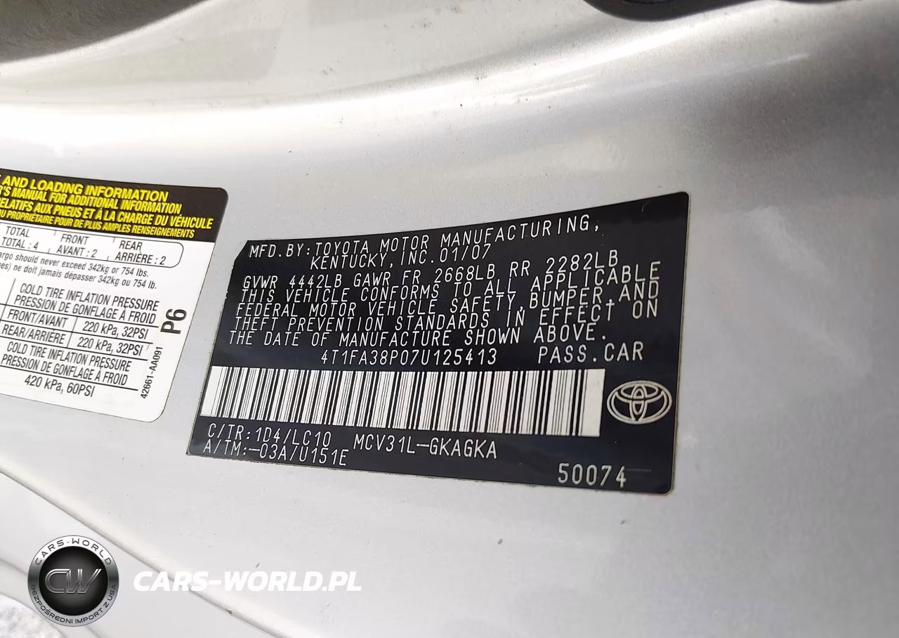 2007 Toyota Camry Solara Sle VIN:4T1FA38P07U125413 - 9