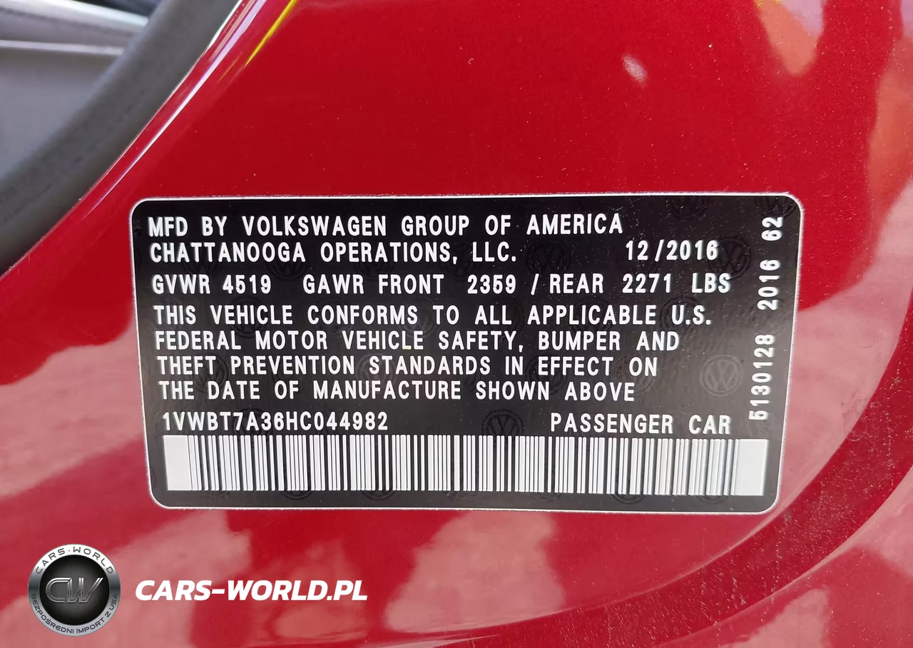 2017 Volkswagen Passat 1.8T Se VIN:1VWBT7A36HC044982 - 9