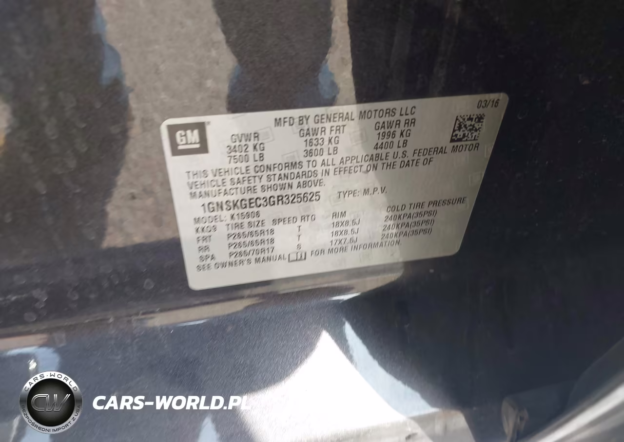 2016 Chevrolet Suburban Ls VIN:1GNSKGEC3GR325625 - 9