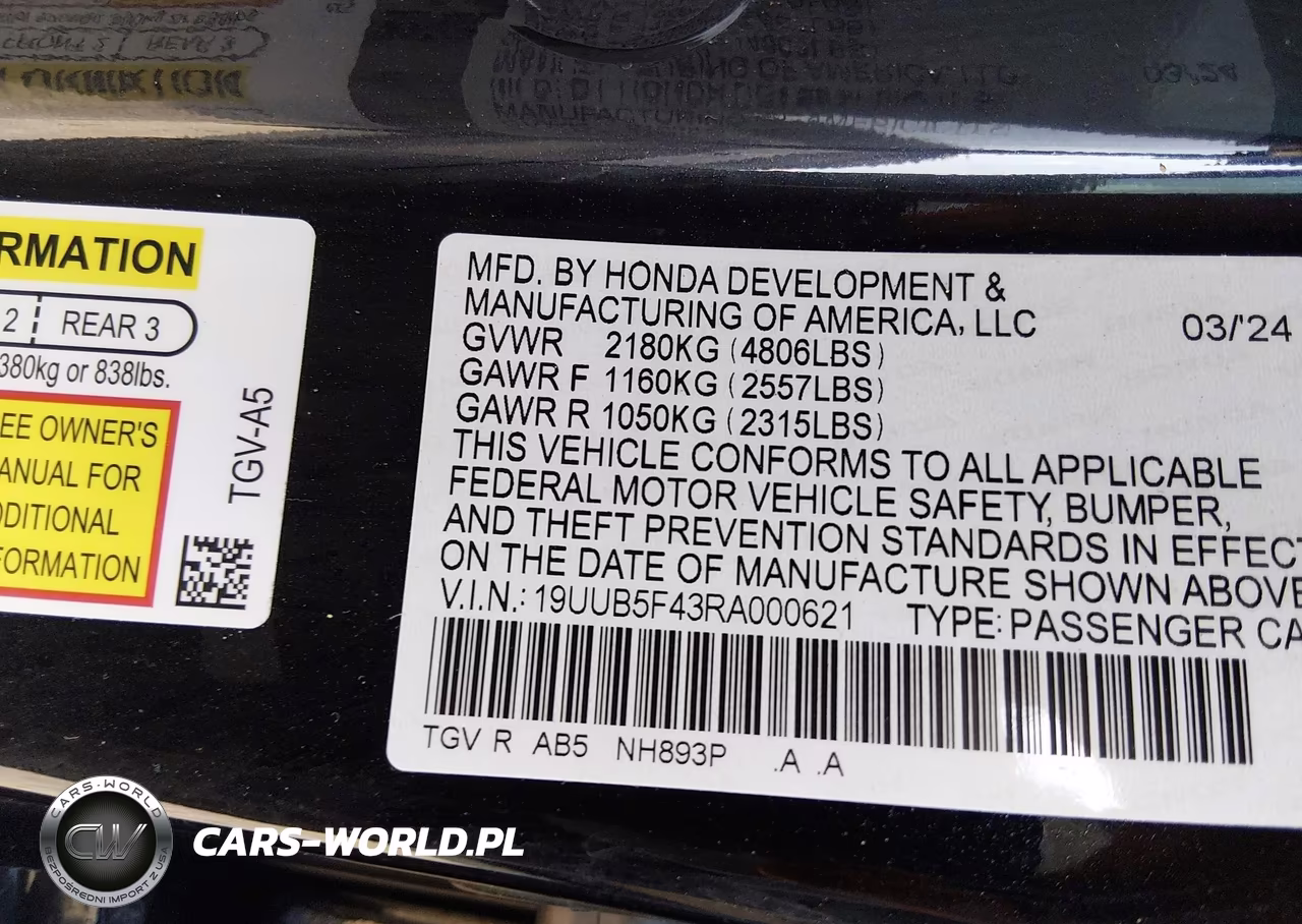 2024 Acura Tlx Technology Package VIN:19UUB5F43RA000621 - 9