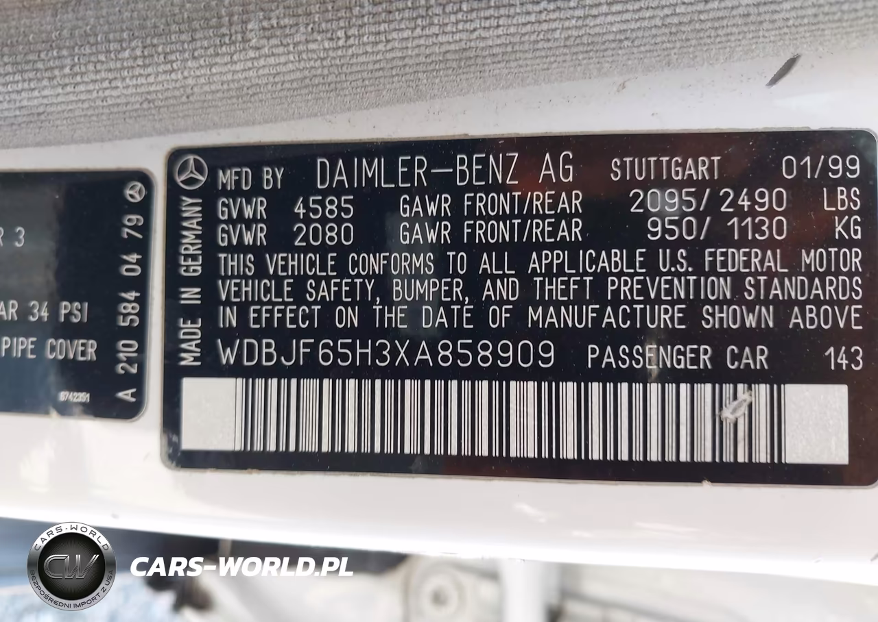 1999 Mercedes-Benz E 320 VIN:WDBJF65H3XA858909 - 9