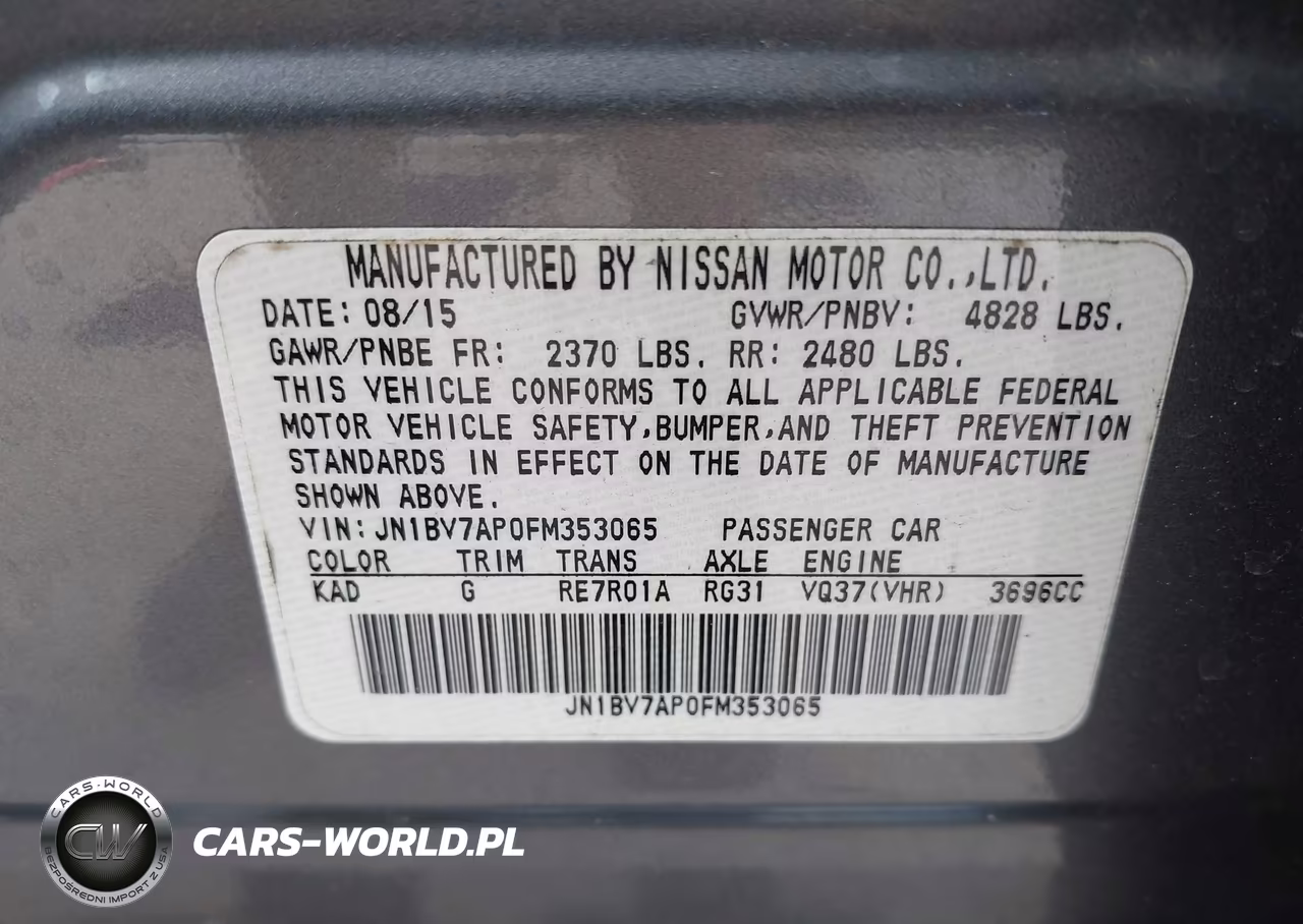 2015 Infiniti Q50 Sport VIN:JN1BV7AP0FM353065 - 9