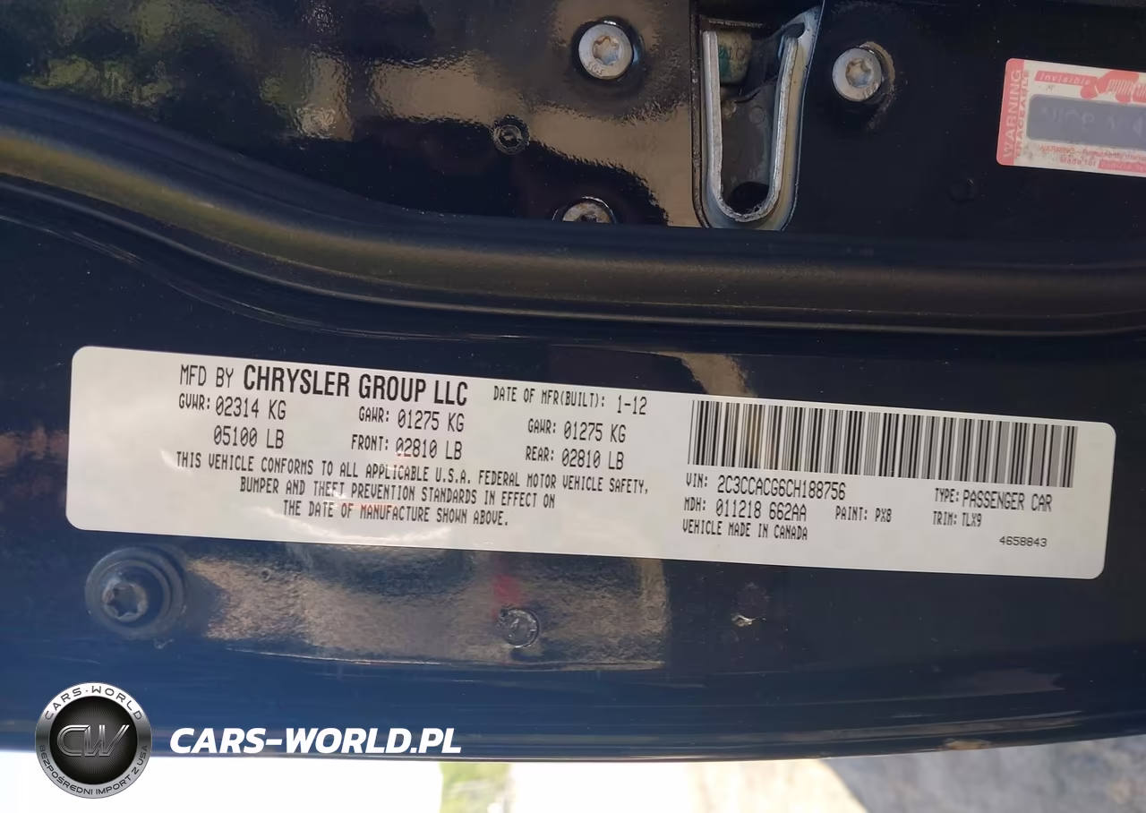 2012 Chrysler 300 Limited VIN:2C3CCACG6CH188756 - 9