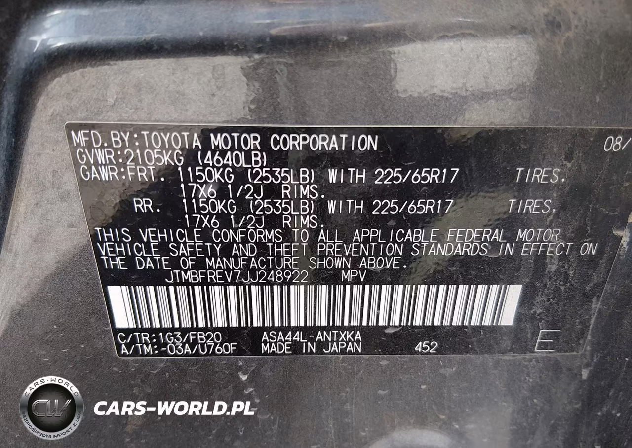 2018 Toyota Rav4 Le VIN:JTMBFREV7JJ248922 - 9