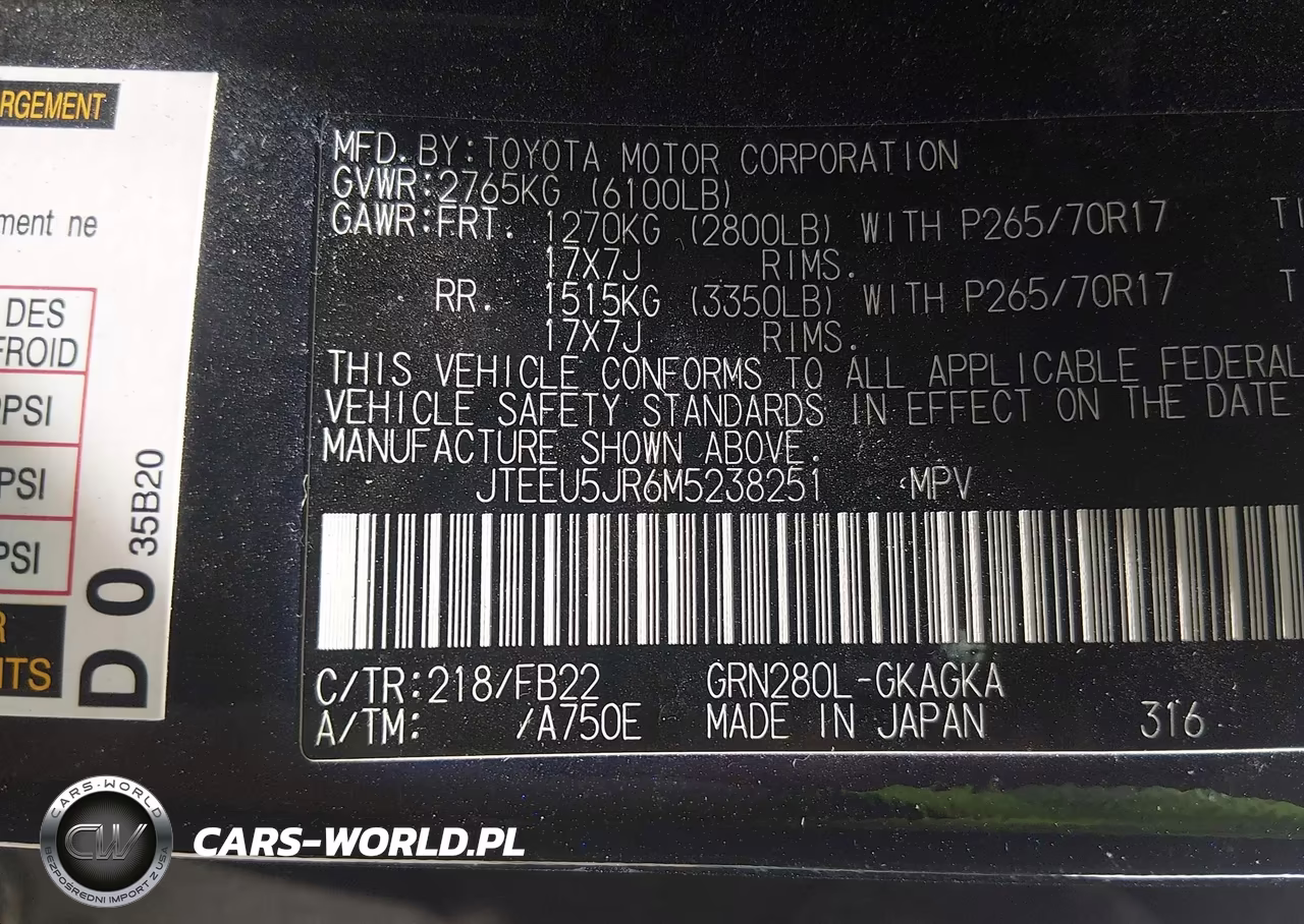 2021 Toyota 4Runner Sr5 VIN:JTEEU5JR6M5238251 - 9