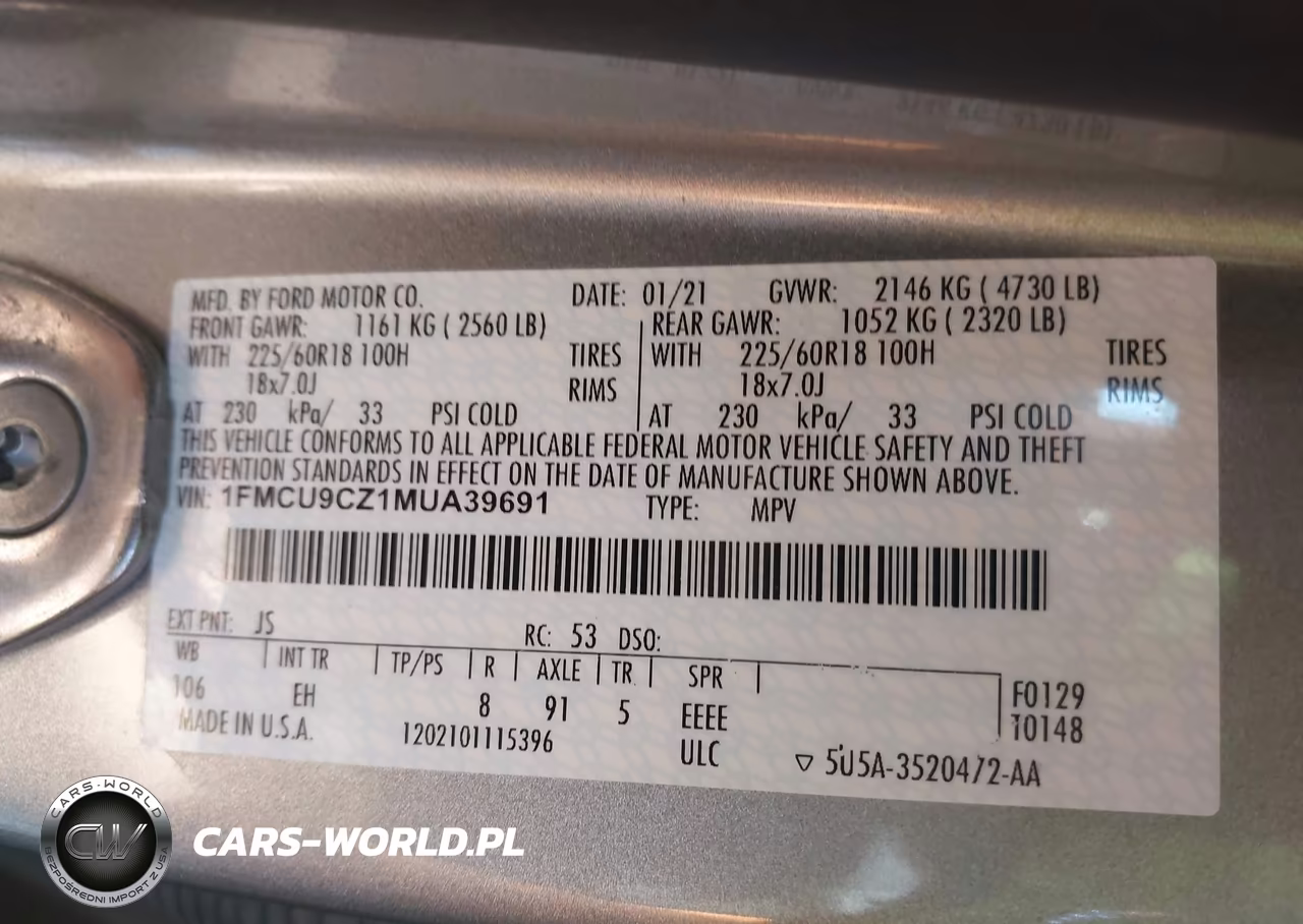 2021 Ford Escape Sel Hybrid VIN:1FMCU9CZ1MUA39691 - 9