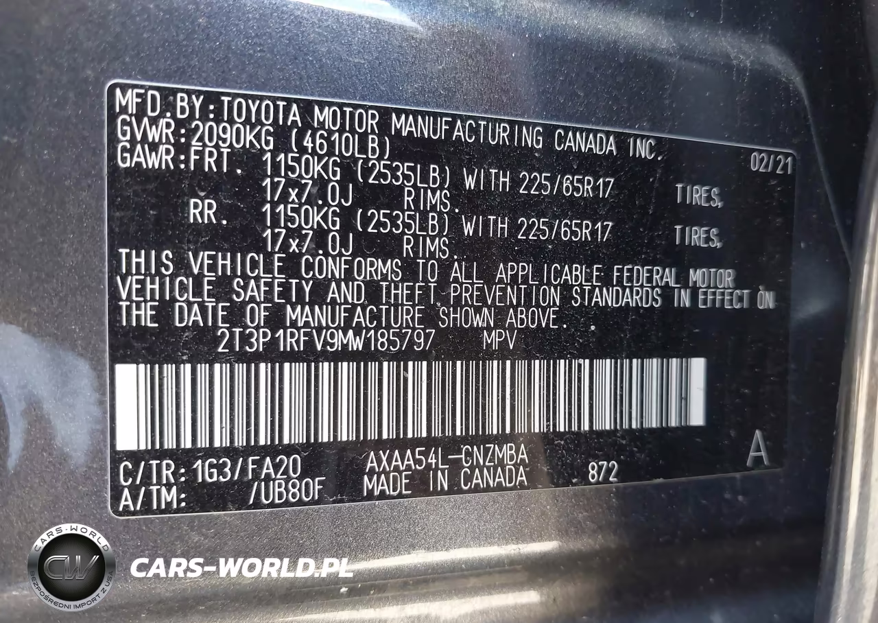 2021 Toyota Rav4 Xle VIN:2T3P1RFV9MW185797 - 9