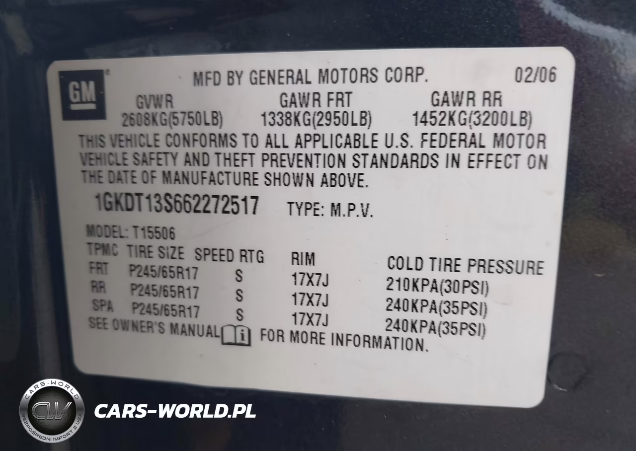 2006 GMC Envoy Slt VIN:1GKDT13S662272517 - 9