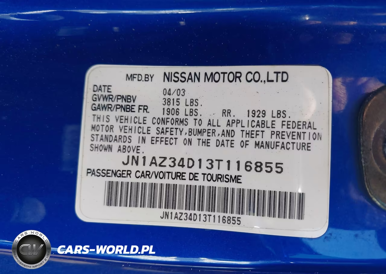 2003 Nissan 350Z Enthusiast VIN:JN1AZ34D13T116855 - 9