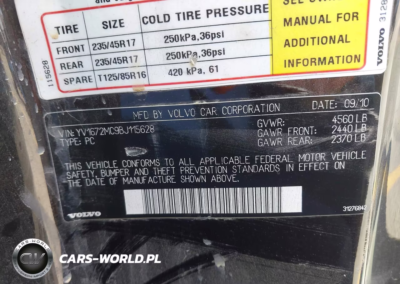 2011 Volvo C70 T5 VIN:YV1672MC9BJ115628 - 9