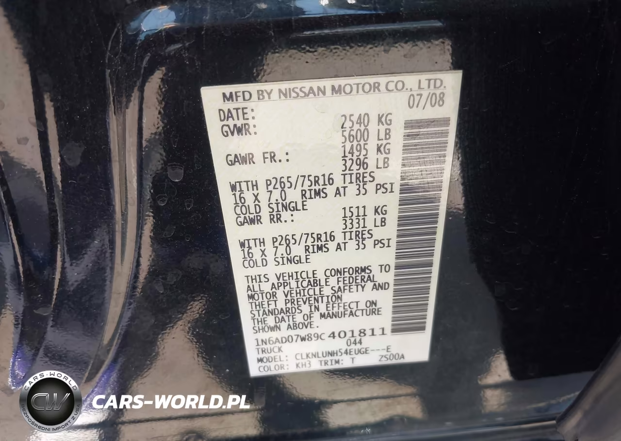 2009 Nissan Frontier Pro-4X VIN:1N6AD07W89C401811 - 9