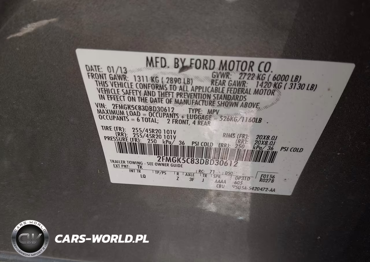 2013 Ford Flex Sel VIN:2FMGK5C83DBD30612 - 9