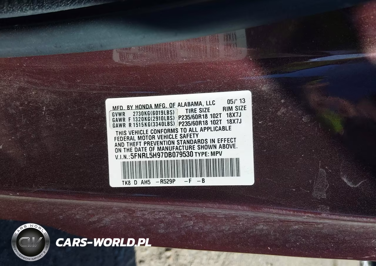 2013 Honda Odyssey Touring-Touring Elite VIN:5FNRL5H97DB079530 - 9