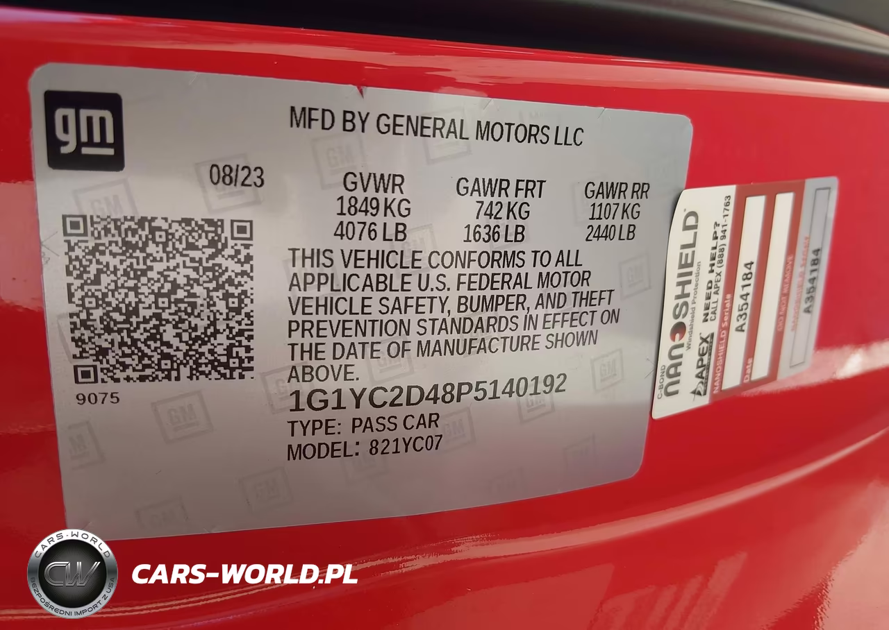 2023 Chevrolet Corvette Stingray Rwd 3Lt VIN:1G1YC2D48P5140192 - 9