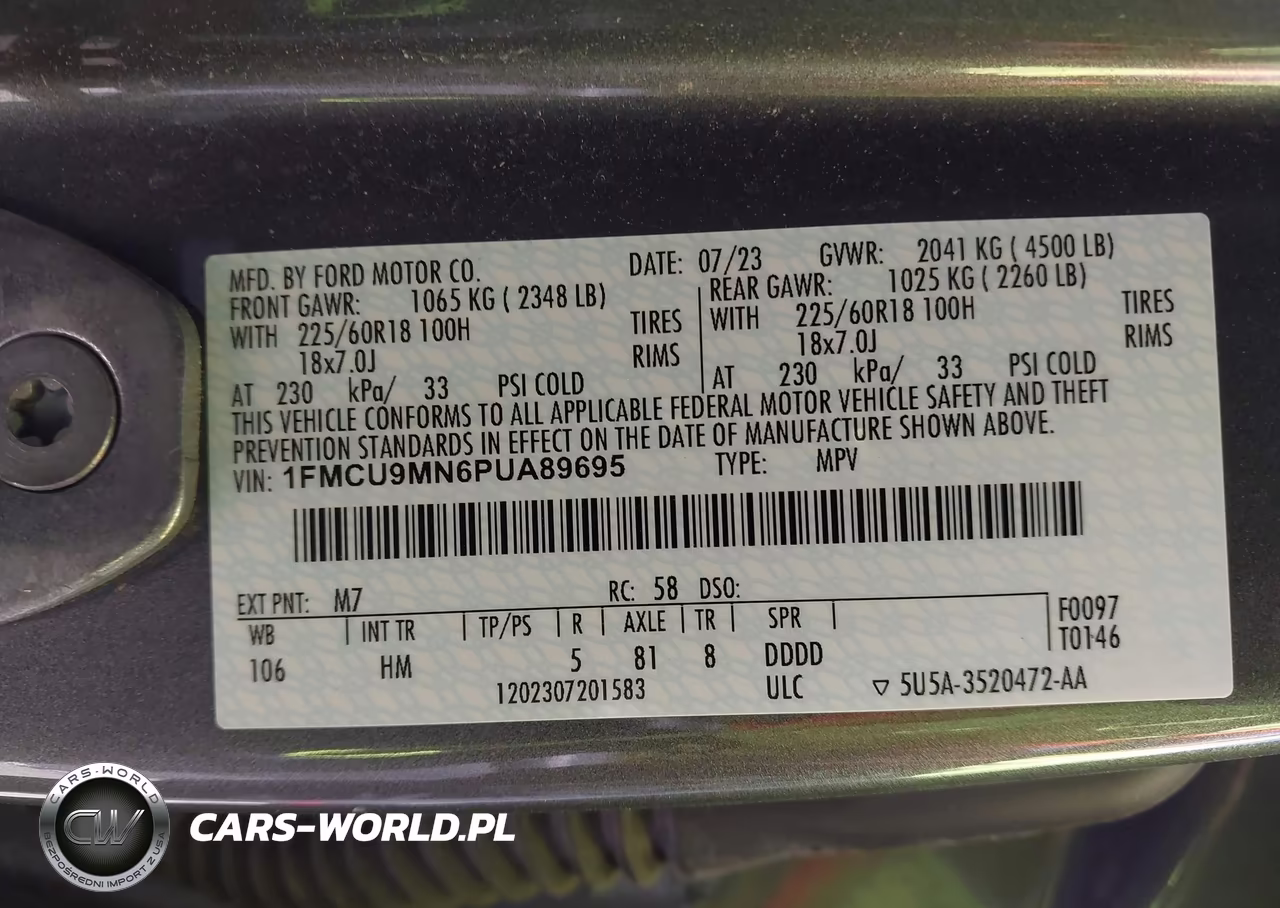 2023 Ford Escape St-Line VIN:1FMCU9MN6PUA89695 - 9