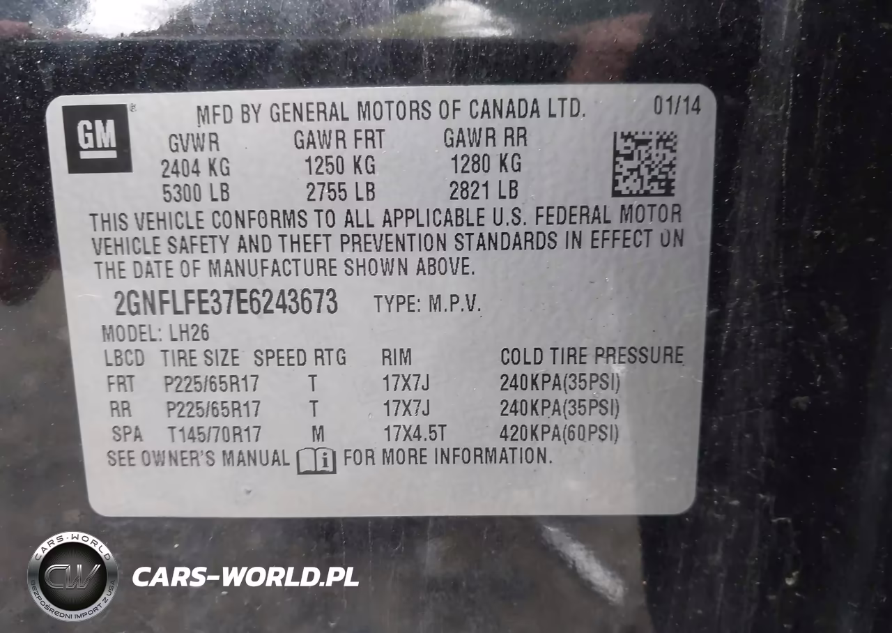 2014 Chevrolet Equinox 1Lt VIN:2GNFLFE37E6243673 - 9