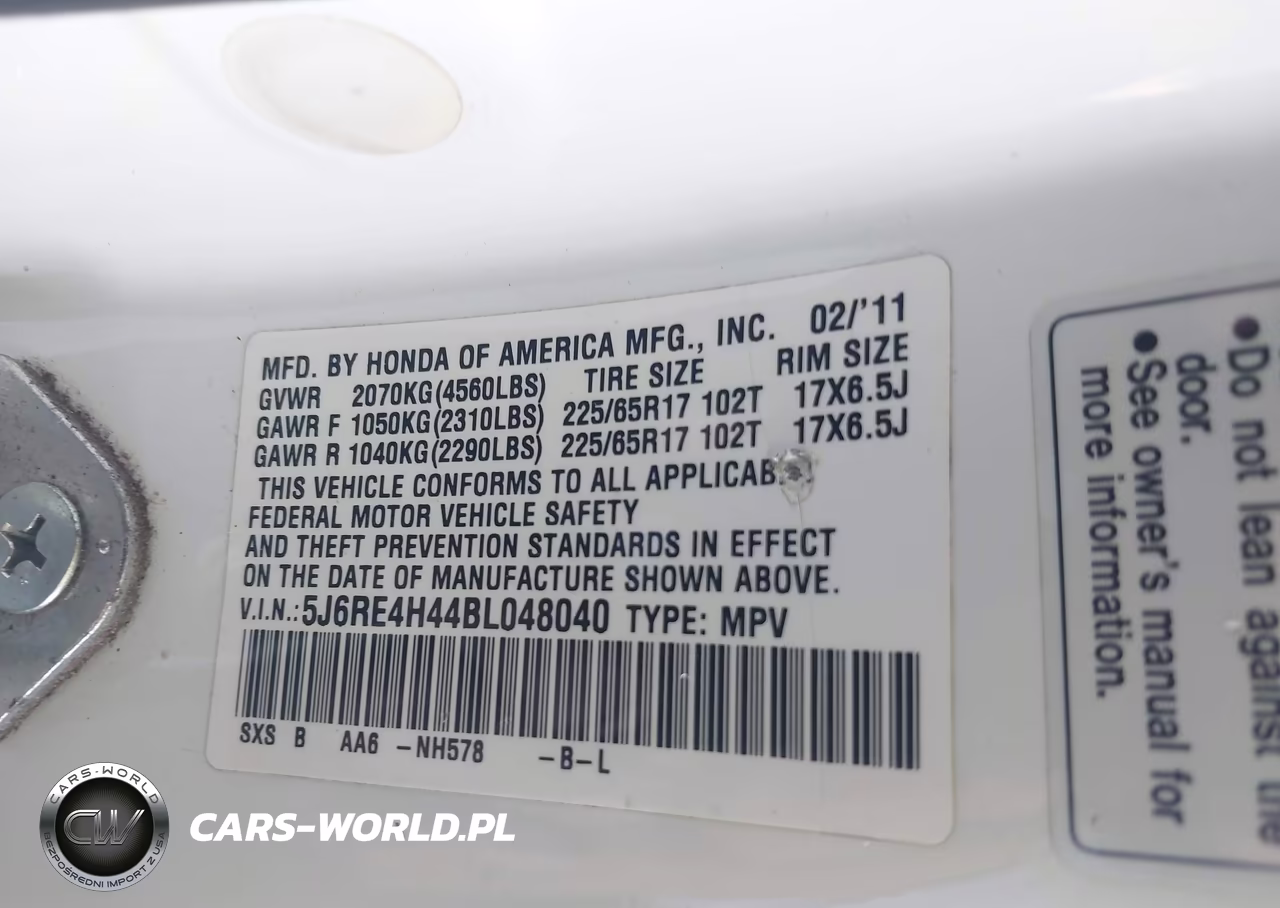 2011 Honda Cr-V Se VIN:5J6RE4H44BL048040 - 9