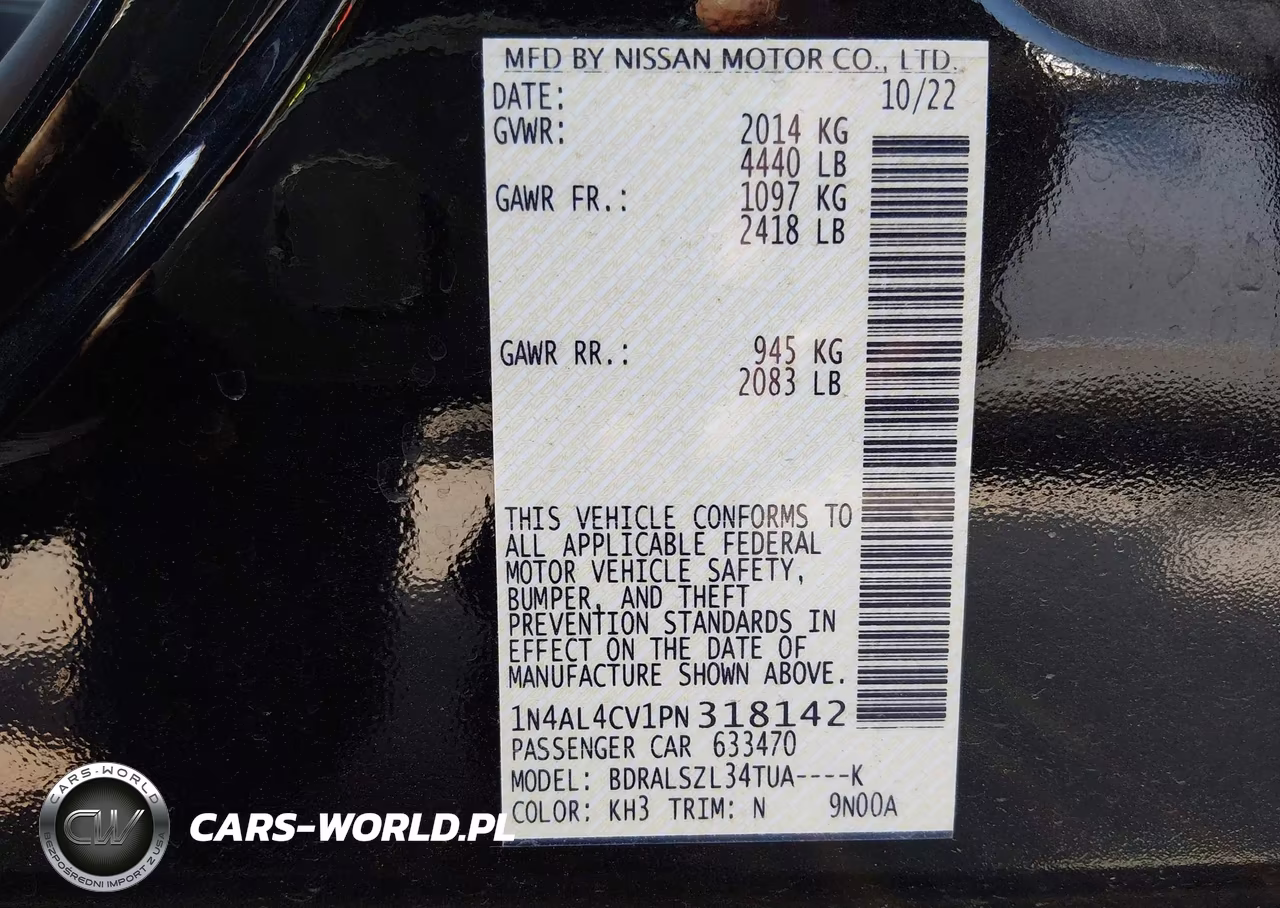 2023 Nissan Altima Sr Vc-Turbo Fwd VIN:1N4AL4CV1PN318142 - 9