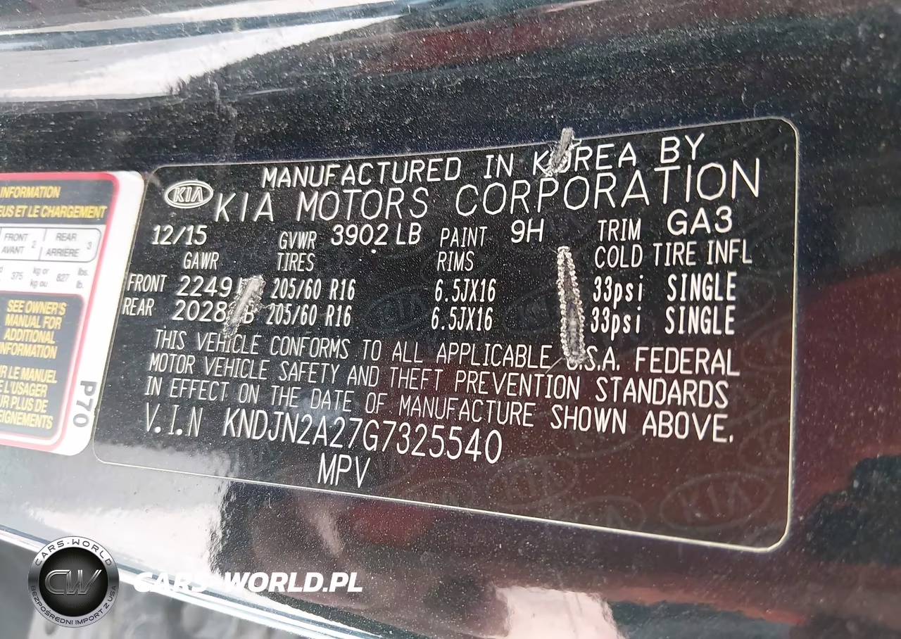 2016 Kia Soul VIN:KNDJN2A27G7325540 - 9