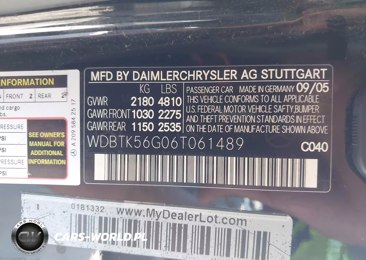 2006 Mercedes-Benz Clk 350 VIN:WDBTK56G06T061489 - 9