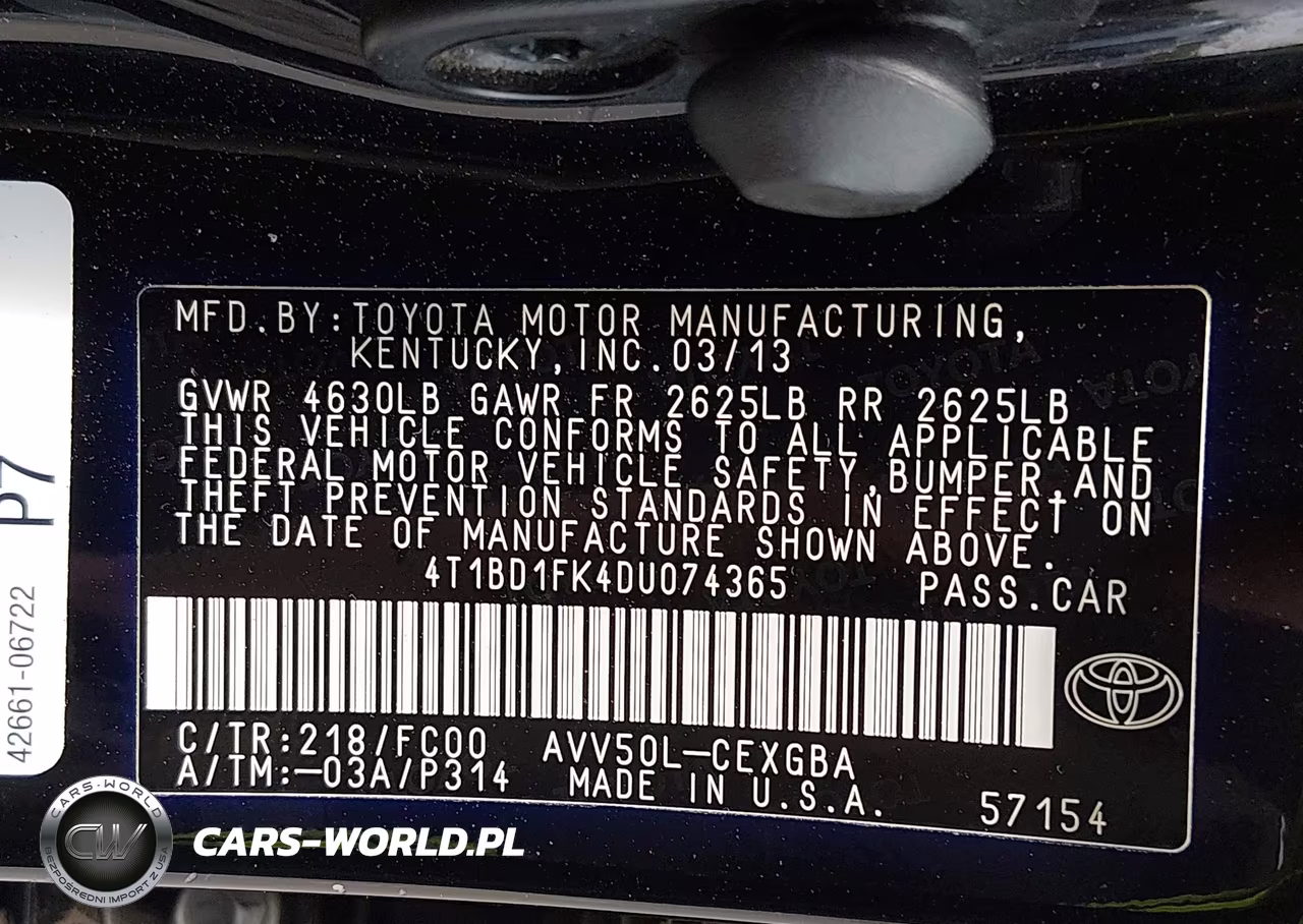 2013 Toyota Camry Hybrid VIN:4T1BD1FK4DU074365 - 9