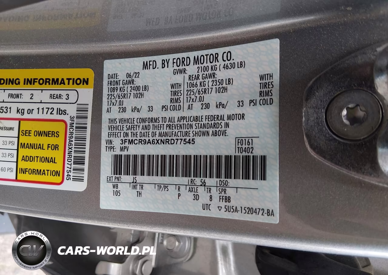 2022 Ford Bronco Sport VIN:3FMCR9A6XNRD77545 - 9