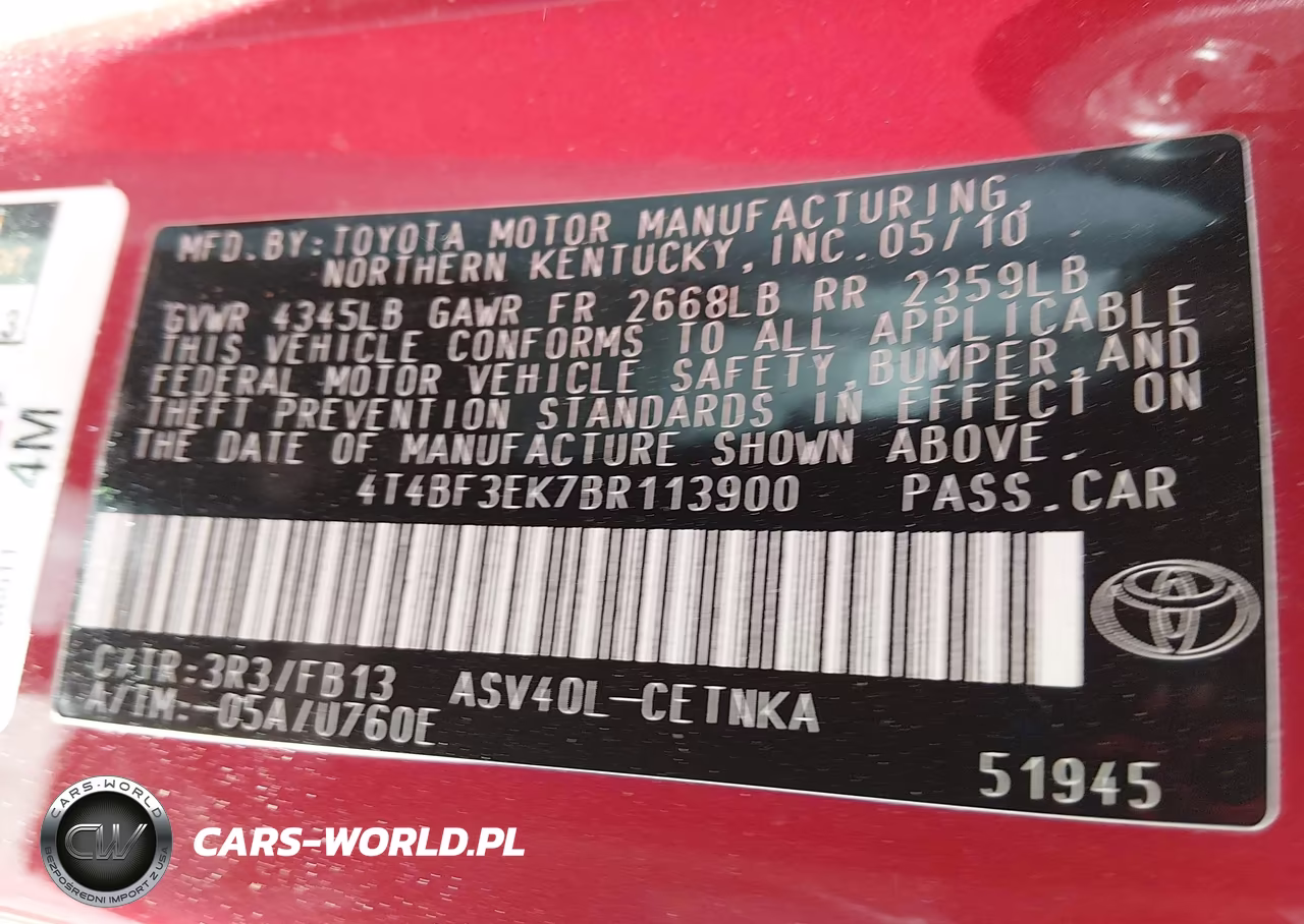 2011 Toyota Camry Le VIN:4T4BF3EK7BR113900 - 9