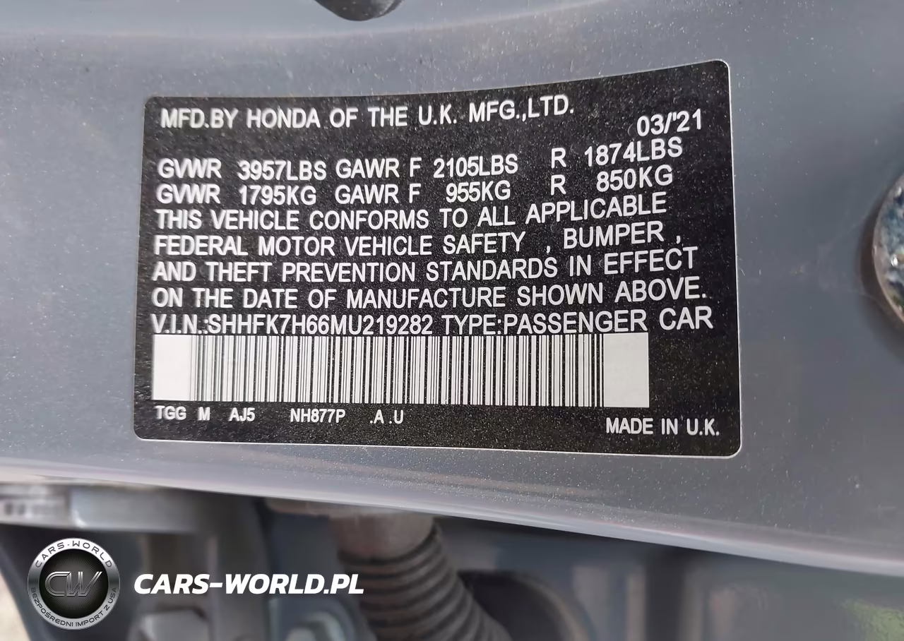2021 Honda Civic Ex VIN:SHHFK7H66MU219282 - 9
