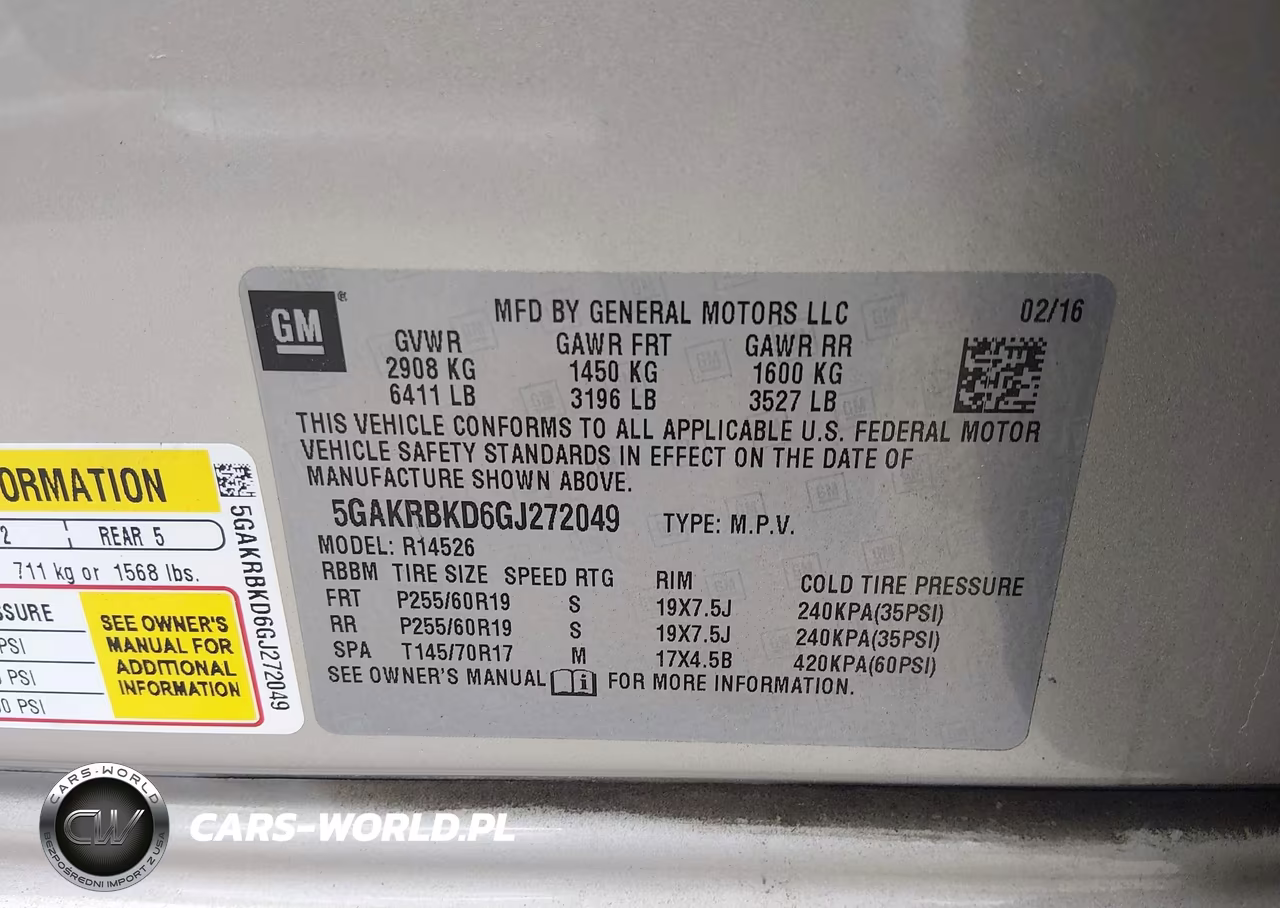 2016 Buick Enclave Leather VIN:5GAKRBKD6GJ272049 - 9