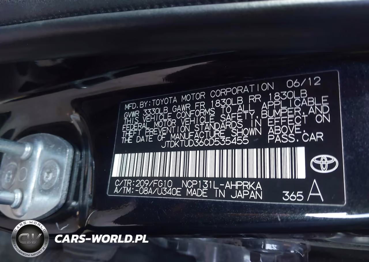2012 Toyota Yaris L VIN:JTDKTUD36CD535455 - 9