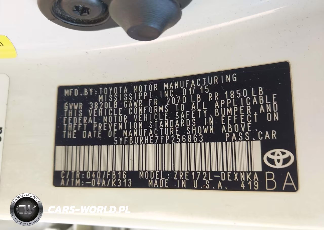 2015 Toyota Corolla Le VIN:5YFBURHE7FP256863 - 9