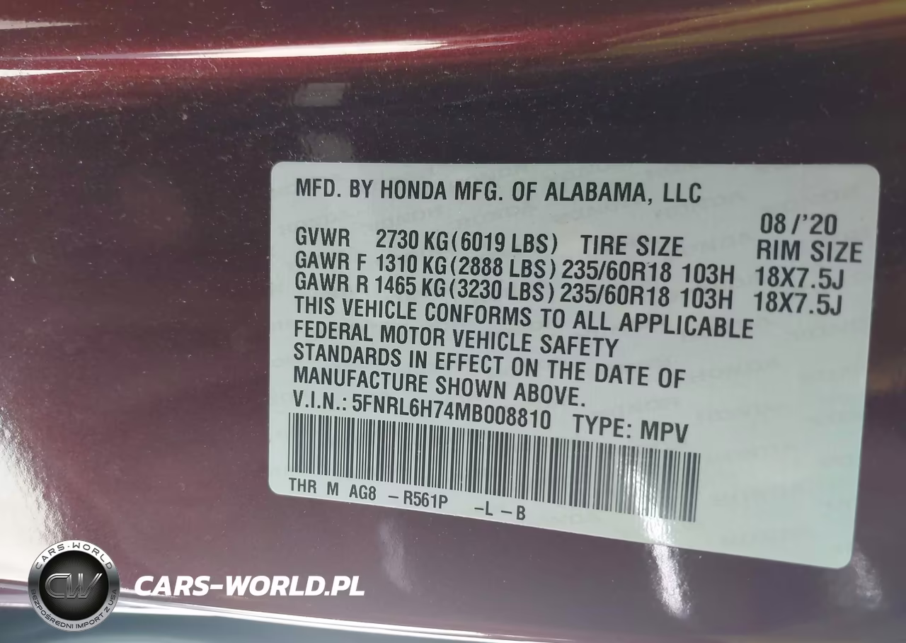 2021 Honda Odyssey Ex-L VIN:5FNRL6H74MB008810 - 9