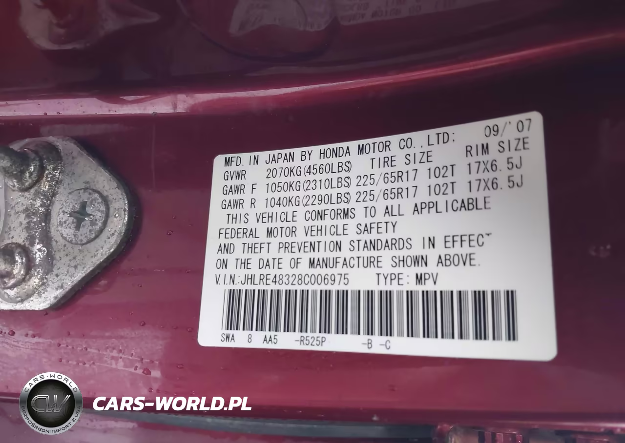 2008 Honda Cr-V Lx VIN:JHLRE48328C006975 - 9