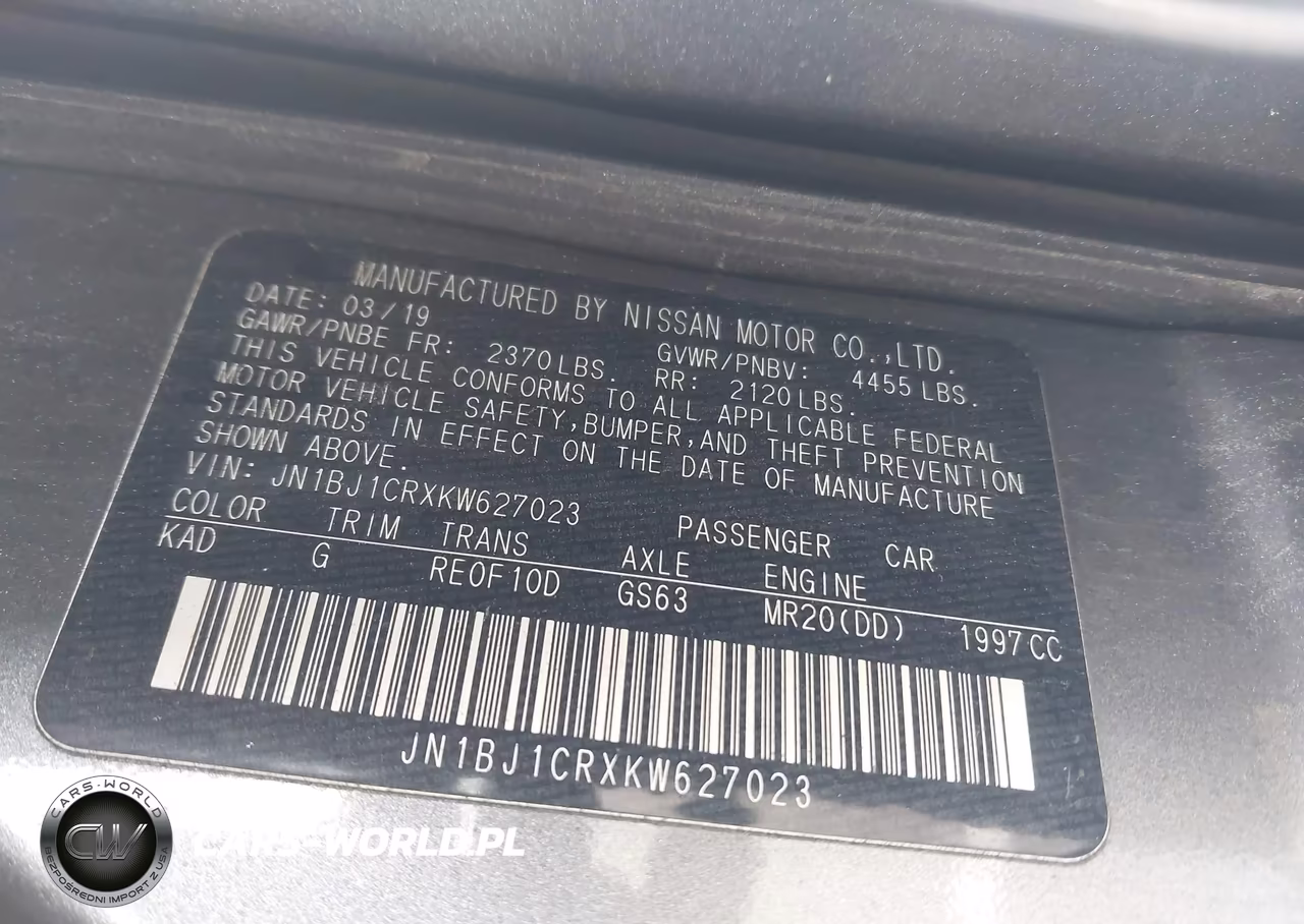 2019 Nissan Rogue Sport S VIN:JN1BJ1CRXKW627023 - 9