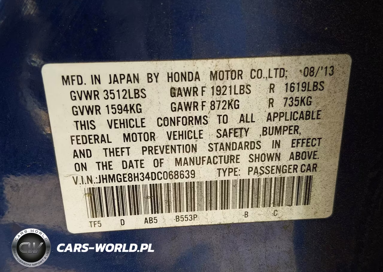 2013 Honda Fit VIN:JHMGE8H34DC068639 - 9