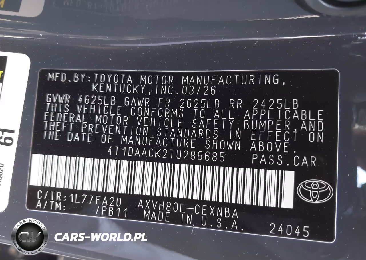 2026 Toyota Camry Le VIN:4T1DAACK2TU286685 - 9