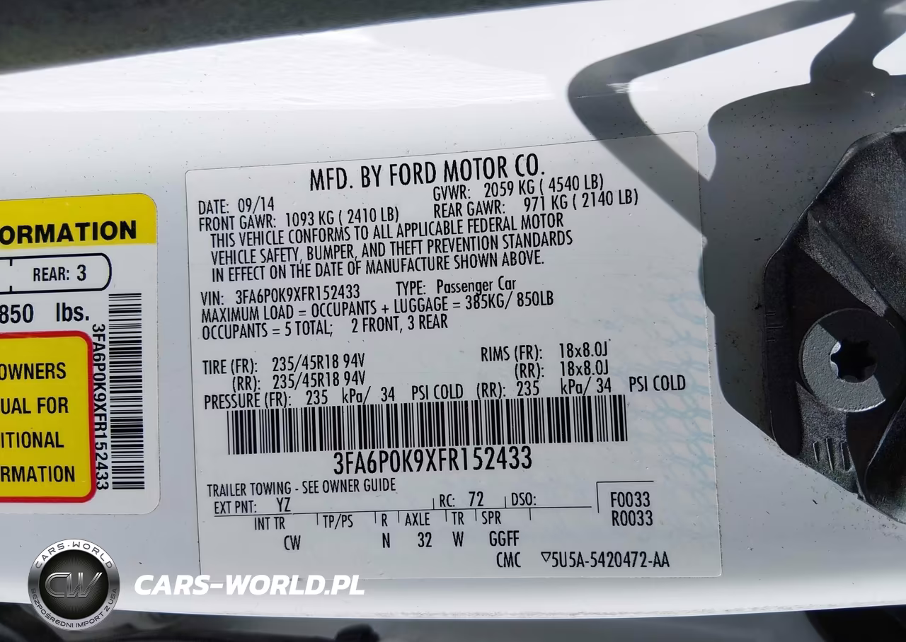 2015 Ford Fusion Titanium VIN:3FA6P0K9XFR152433 - 9
