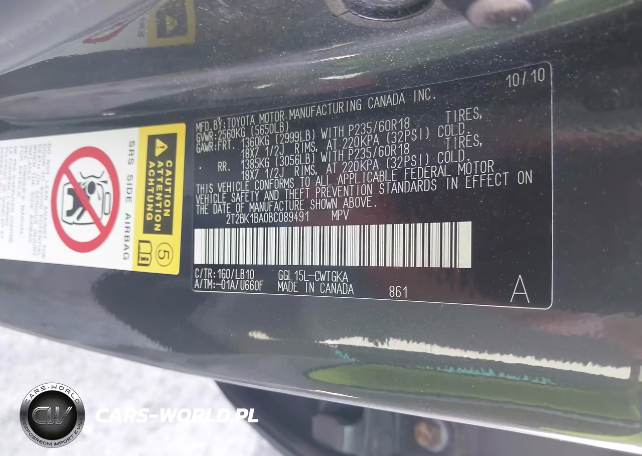 2011 Lexus Rx 350 VIN:2T2BK1BA0BC089491 - 9