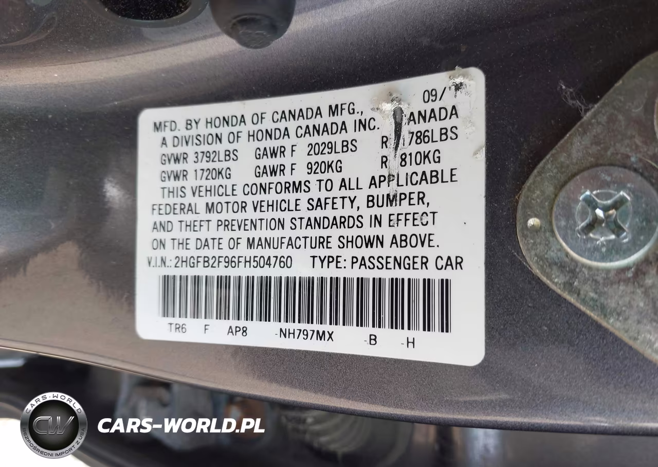 2015 Honda Civic Ex-L VIN:2HGFB2F96FH504760 - 9